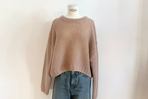 FFC Rundhalspullover "13023" nude Cashmere/Seide