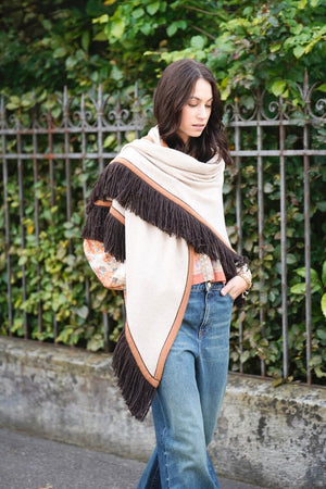 Choice by Réjane Rosenberger Cashmere Poncho multi sand