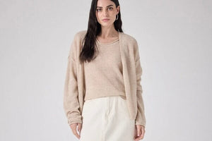 NOTSHY Cashmere Jäckli "OEDIPE" beige chiné