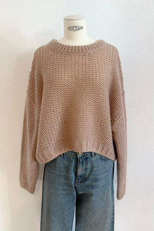 FFC Rundhalspullover "13023" nude Cashmere/Seide