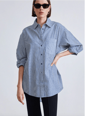 APIECE APART Oversized Button Down Shirt stripes