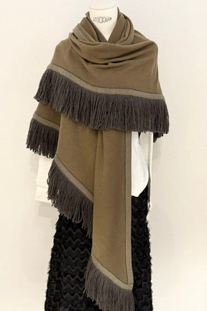 Choice by Réjane Rosenberger Cashmere Poncho multi army/storm