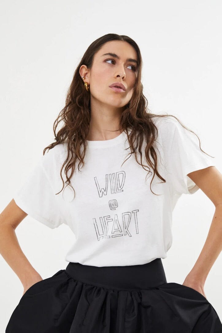 RABENS SALONER T-Shirt "Wild@Heart" offwhite