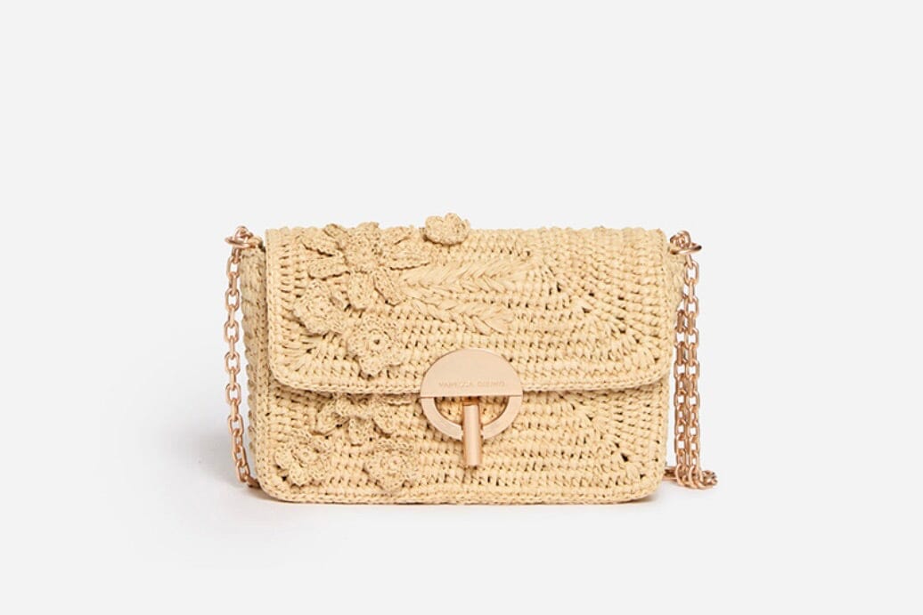 VANESSA BRUNO Raffiabag "Moon-Flower" nano oder medium