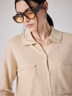 NOTSHY Cashmere Hemd "DESIREE" beige chiné