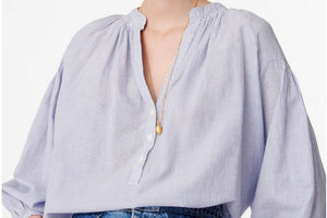 VANESSA BRUNO Boho Bluse "NIPOA" white/blue