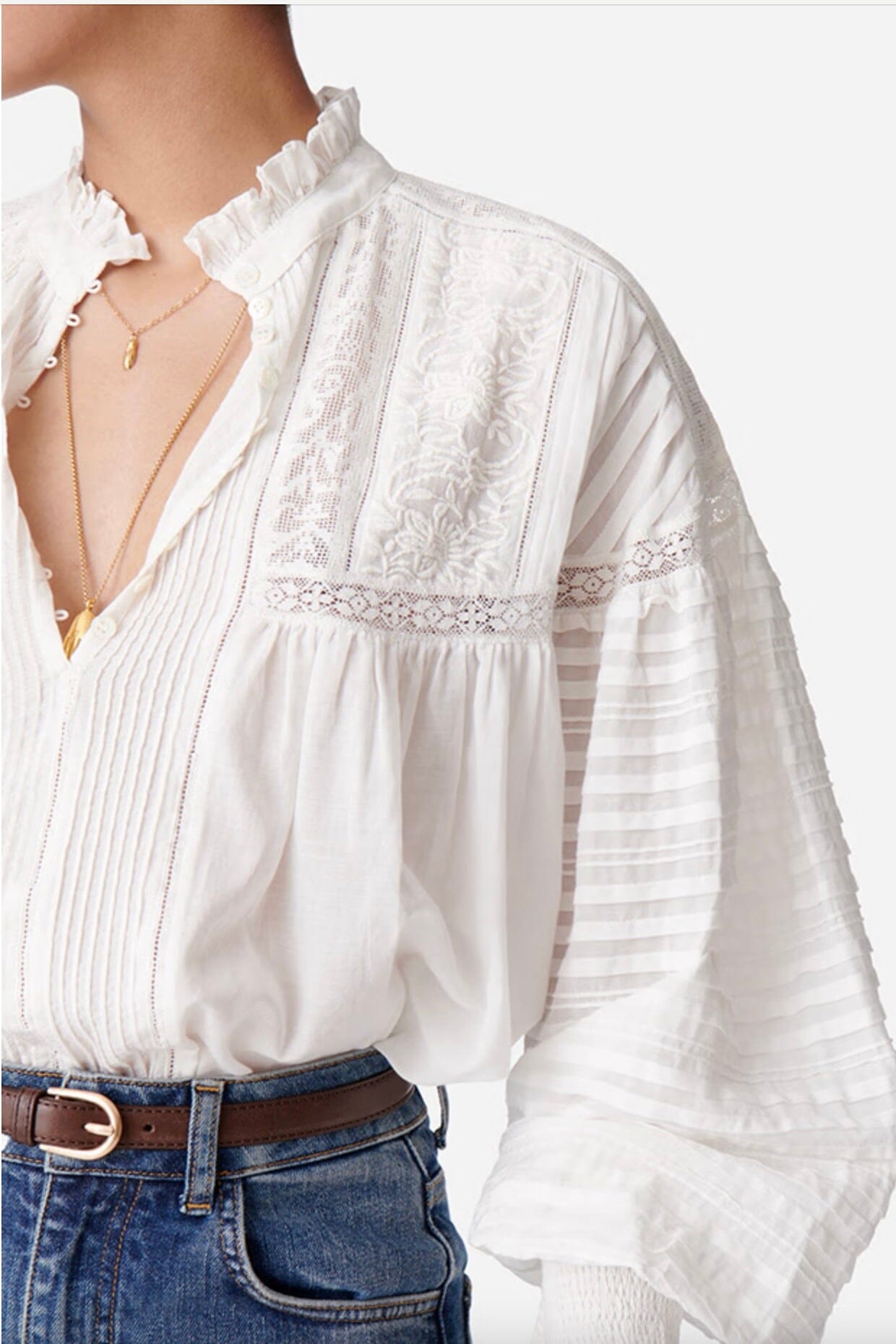 VANESSA BRUNO Boho Bluse "DAHLIA" white