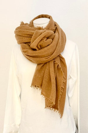 Choice by Réjane Rosenberger cashmere scarf camel (G-03)