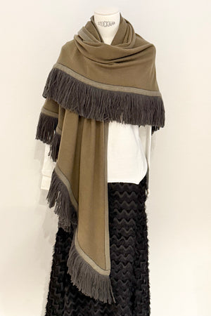 Choice by Réjane Rosenberger Cashmere Poncho multi army/storm