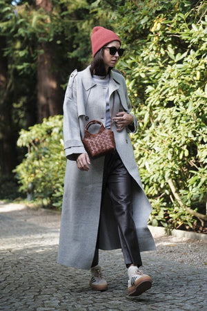 NOTSHY Wool/Cashmere Trench Coat "TALIA" grau méliert