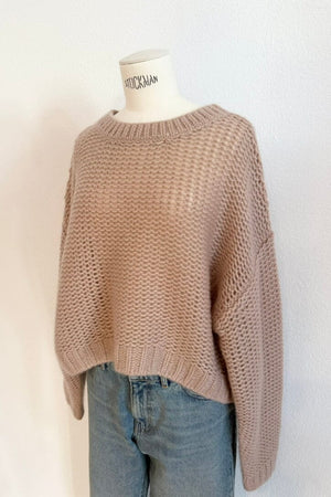 FFC Rundhalspullover "13023" nude Cashmere/Seide