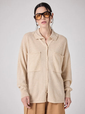 NOTSHY Cashmere Hemd "DESIREE" beige chiné