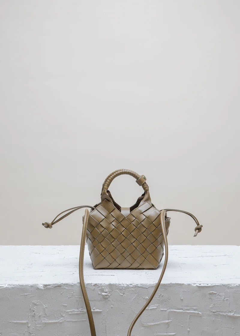 CALAJADE Ledershopper "MISU" MINI - olive