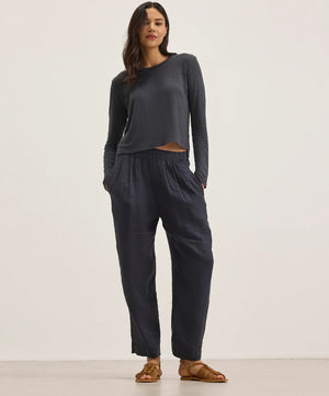 VELVET Leinenhose "GINI" shadow