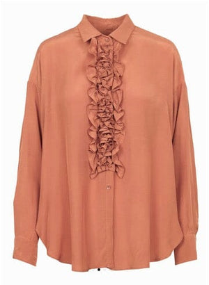 MOMONI Viscosebluse "BILANCIA" burnt orange