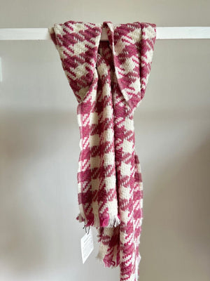 NINA LEUCA Wool/Cashmere Scarf "NINA" framboise carro