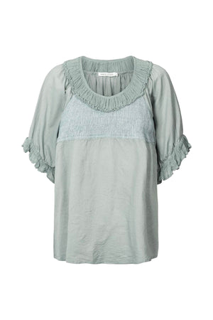 RABENS SALONER  Baumwollbluse "DORITA" sage