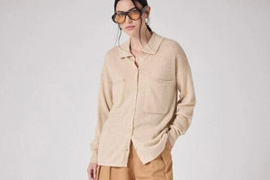 NOTSHY Cashmere Hemd "DESIREE" beige chiné