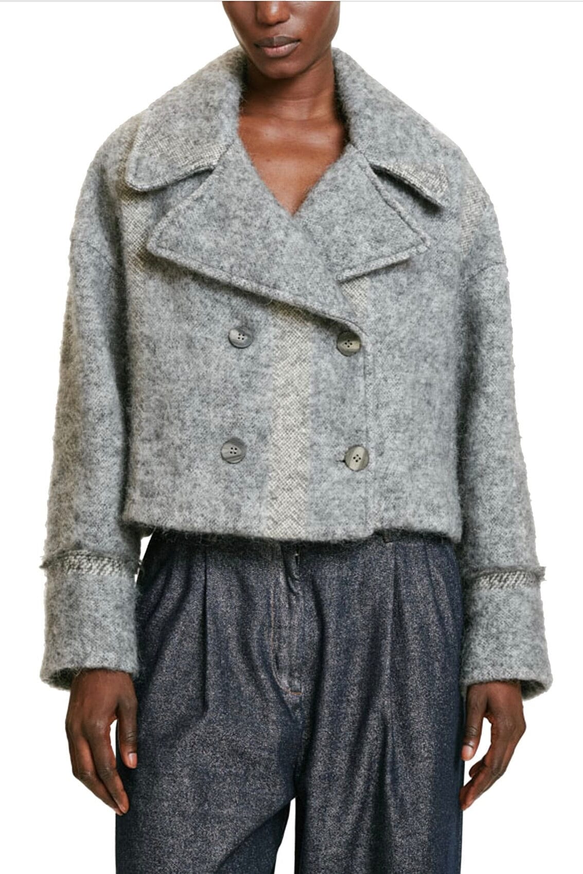 MOMONI Wooljacke "KENPI" grey mélange