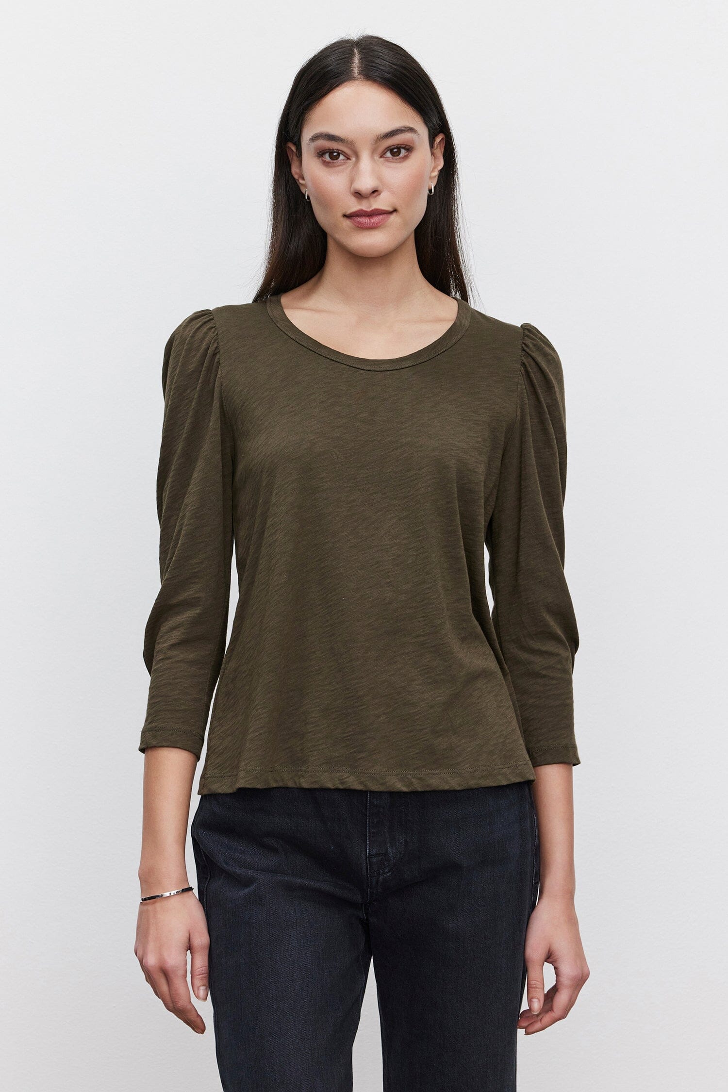 VELVET T-Shirt "WILDA" army