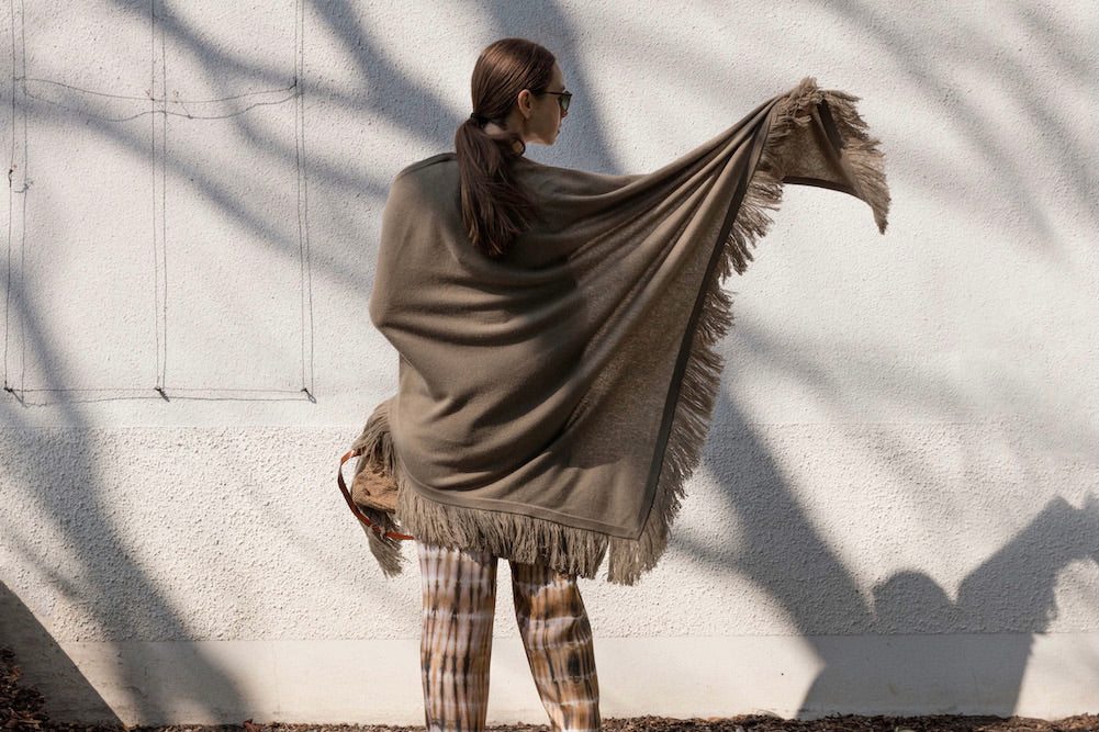 Choice by Réjane Rosenberger Cashmere Poncho olive